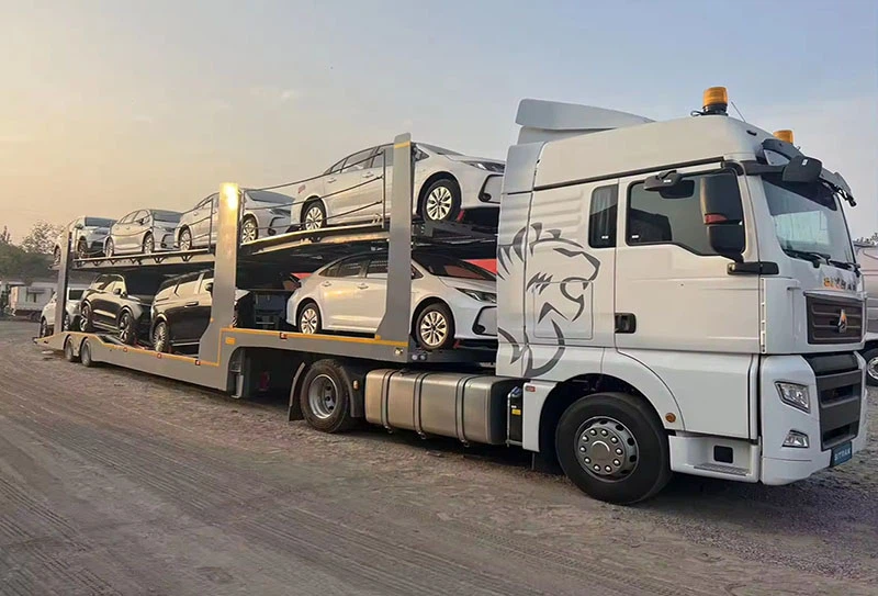 Lled-trelar Cludydd Car Lifft Hydrolig haen dwbl